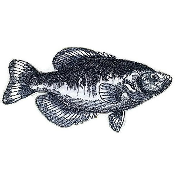 Crappie Fishing Hunter Patch Embroidered Iron On Applique Sublimation